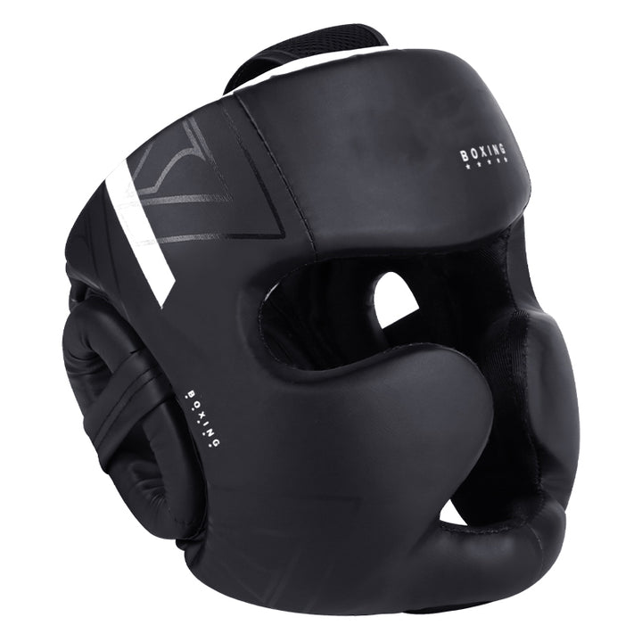 Premium Kickboxing Helmet – Full Face Muay Thai, MMA, Karate, Sanda Training Headgear, PU Leather, Protective Guard for Men & Women, Adjustable Sizes S/M/L - StrengthXPhysiotherapy