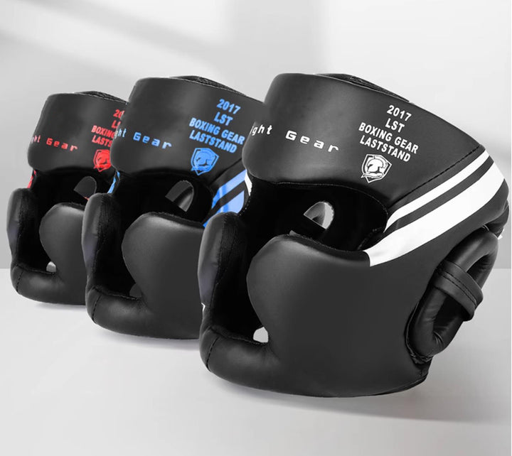 Premium Kickboxing Helmet – Full Face Muay Thai, MMA, Karate, Sanda Training Headgear, PU Leather, Protective Guard for Men & Women, Adjustable Sizes S/M/L - StrengthXPhysiotherapy