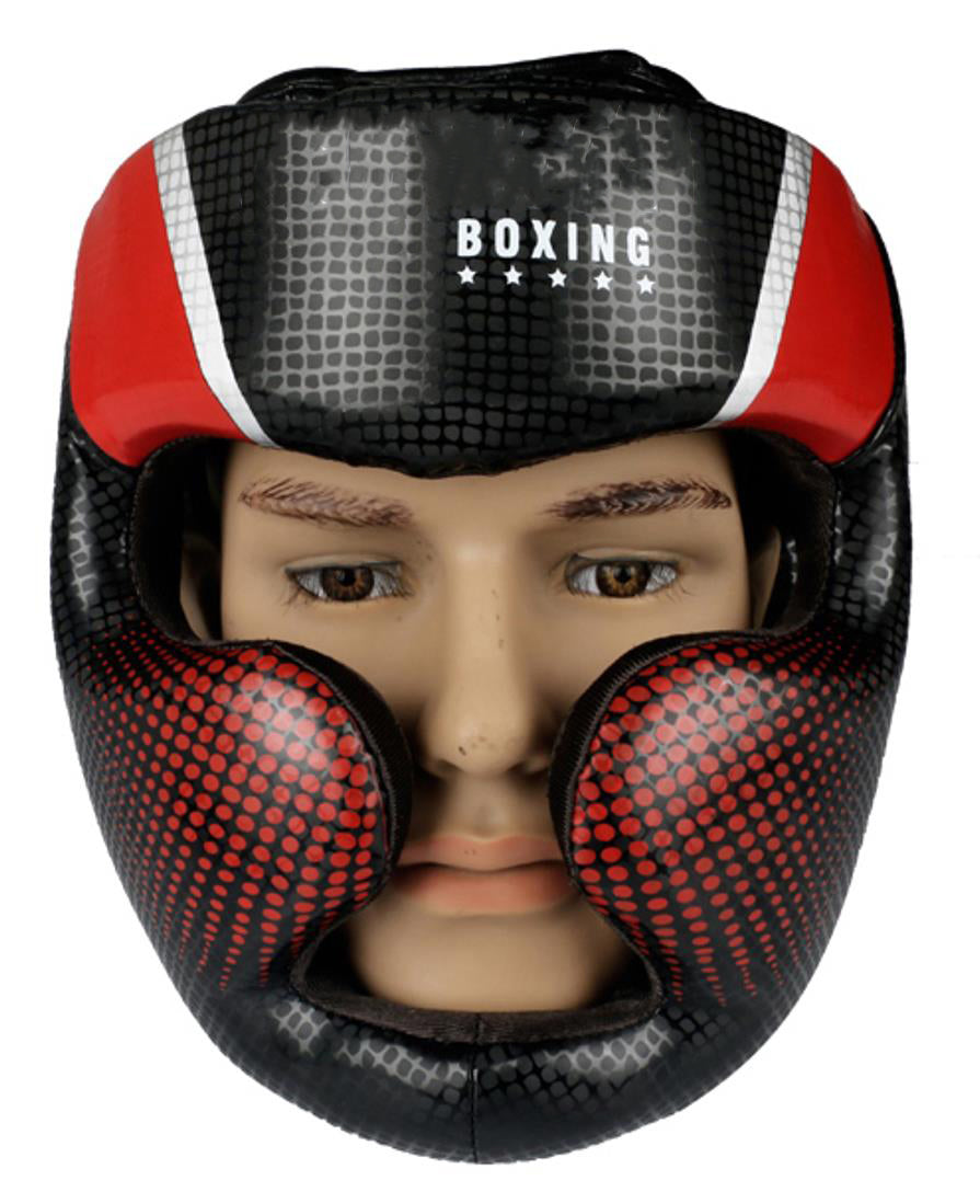 Premium Kickboxing Helmet – Full Face Muay Thai, MMA, Karate, Sanda Training Headgear, PU Leather, Protective Guard for Men & Women, Adjustable Sizes S/M/L - StrengthXPhysiotherapy