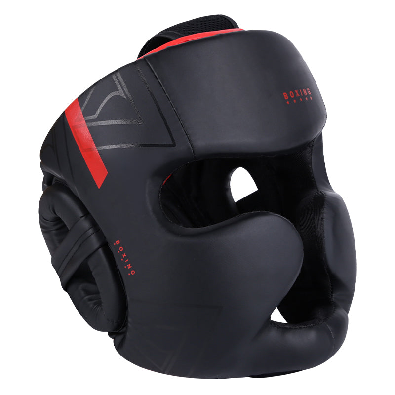 Premium Kickboxing Helmet – Full Face Muay Thai, MMA, Karate, Sanda Training Headgear, PU Leather, Protective Guard for Men & Women, Adjustable Sizes S/M/L - StrengthXPhysiotherapy