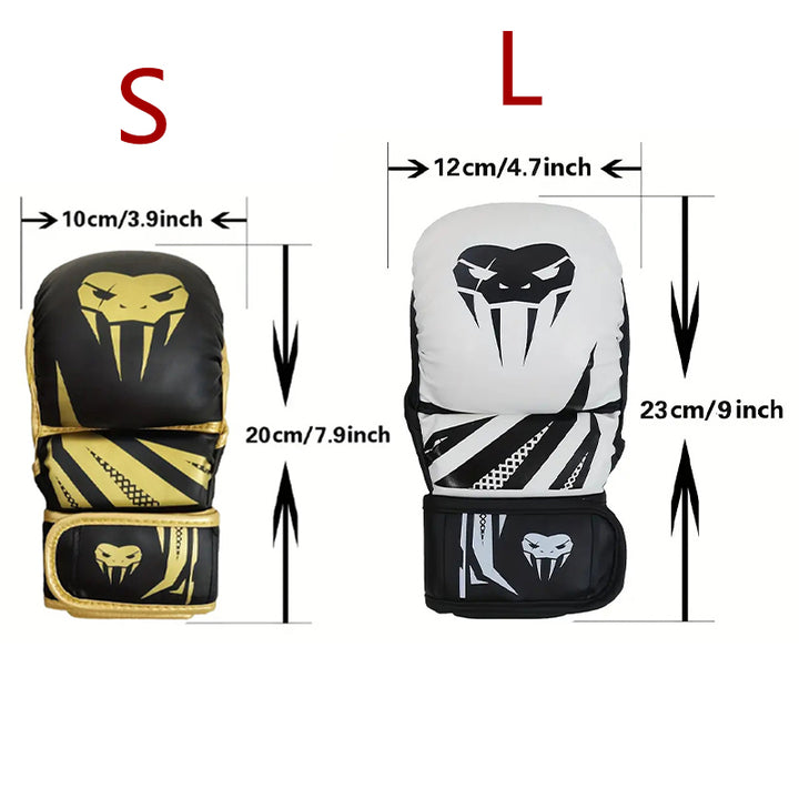 Premium MMA Half-Finger Boxing Gloves – Professional Mixed Martial Arts Training Gloves for Sanda & Free Fighting – Thickened