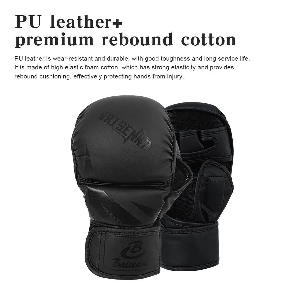 Premium MMA Half-Finger Boxing Gloves – Professional Mixed Martial Arts Training Gloves for Sanda & Free Fighting – Thickened