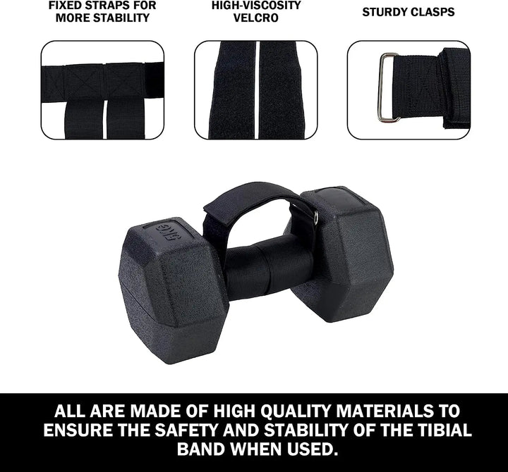 Premium Dumbbell Ankle Straps – Adjustable Foot Bands for Tibialis Training, Leg Strengthening, Weight Lifting, Fitness