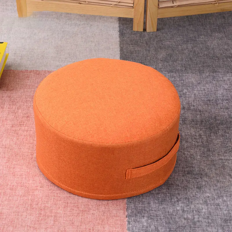 Premium Round High-Strength Sponge Seat Cushion – Comfortable Tatami Meditation & Yoga Pad – Removable Linen Cove