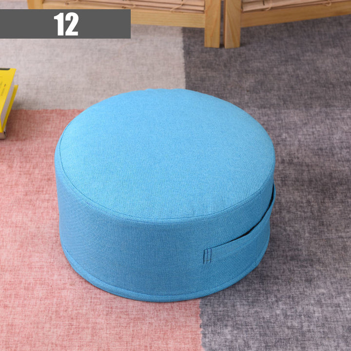 Premium Round High-Strength Sponge Seat Cushion – Comfortable Tatami Meditation & Yoga Pad – Removable Linen Cove