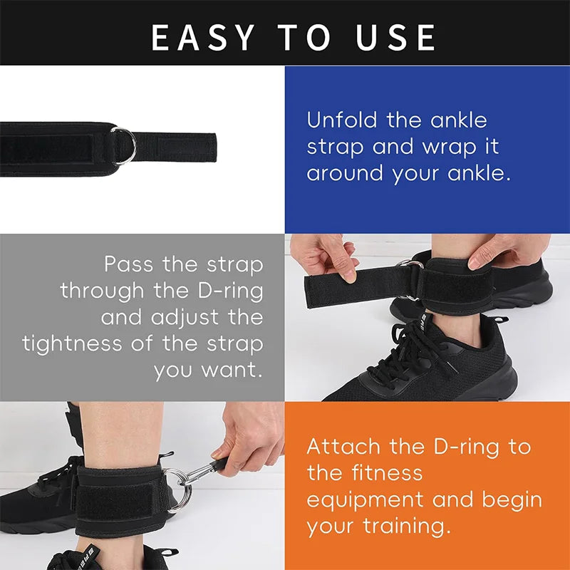 Premium Ankle Resistance Bands with Cuffs – Adjustable Leg & Butt Training Bands, 3 Resistance Levels (10/20/30 lb), for 