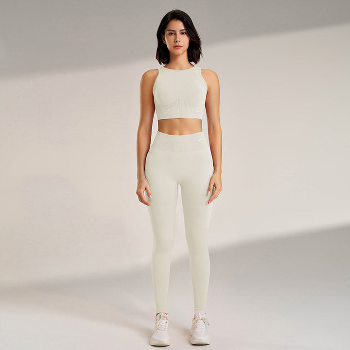 Premium Yoga Clothing Set – Women's High Waisted Leggings & Seamless Top – Comfortable Fitness & Exercise Wear – Ideal for Workout, Pilates, and Yoga – Breathable and Supportive - StrengthXPhysiotherapy