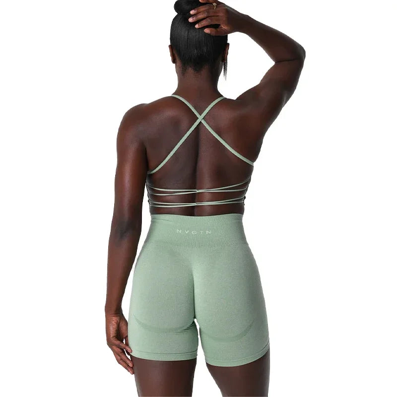 Premium Seamless Sports Bra – Low Impact, Breathable, Elastic, Spandex Fitness Bra with Removable Pads, Back Strap Design