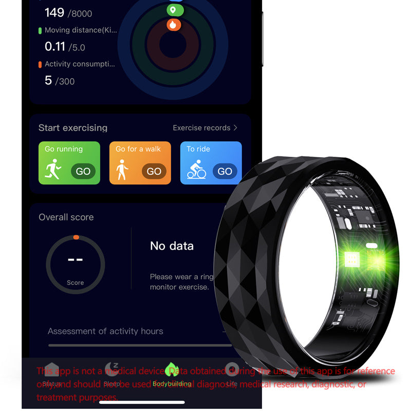 Premium Smart Ring for Health & Sleep Monitoring – 5ATM Waterproof, Heart Rate & Blood Oxygen Tracking, Multi-Sport Modes, 