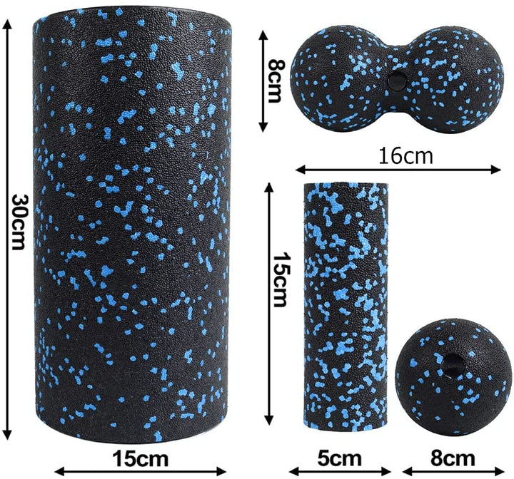 Premium EPP Fascia Massage Foam Rollers & Fitness Balls Set for Deep Tissue, Trigger Point Relief, Muscle Recovery, Yoga