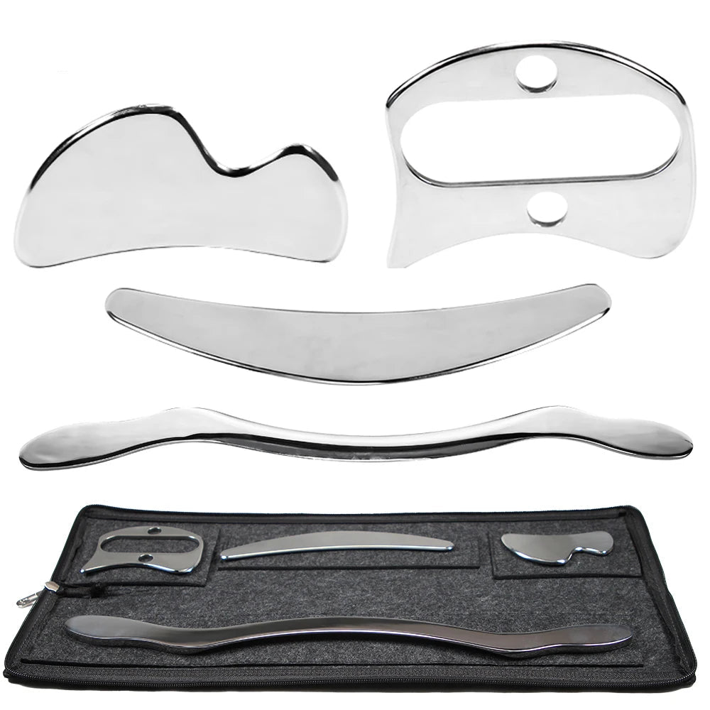 Premium Stainless Steel Gua Sha Scraping Massage Tool - IASTM for Muscle Pain Relief, Soft Tissue Mobilization, and Myofascia